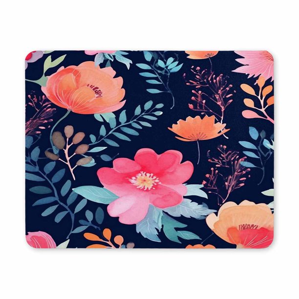 Square Mouse Pad Pink Flower and Succulents, Personalized Premium