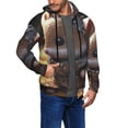 thumbnail image 2 of Wukai Cute Big-Eared Mouse Print Men's Zip-Up Hoodie,Fleece Full-Zip Hoodie for Men, Hooded Sweatshirt-Small, 2 of 5