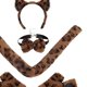 thumbnail image 4 of Diadema con orejas de gatito, pajarita, patas, guantes y cola, disfraz para carnavales Marrón, 4 of 9