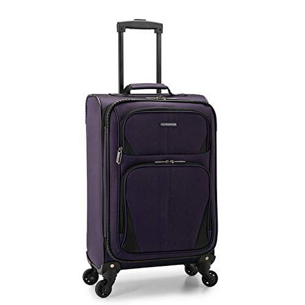 U.S. Traveler Aviron Bay Expandable Softside Luggage Set with Spinner Wheels, Purple, 2 Piece (22/30)