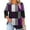 Tops-35Purple, variant on Boho Tops for Women Regular Fit Crew Neck 3/4 Sleeve Tops Loose Fit Colorful Marble Swirl Tunic Tops Abstract Pleated Texture Bohemian Party Wear