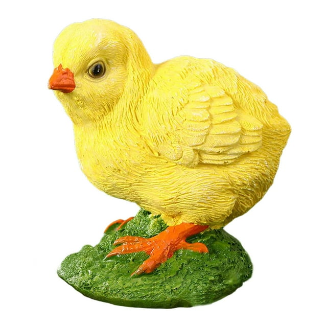 Estatua de pollito de jardín, figura de animal, escultura de resina, figura de gallo en miniatura para Estilo B