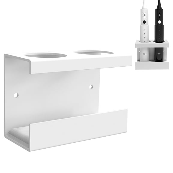 Linkidea Diatomite Dish Toothbrush Holder, Wall Mounted Adhesive Electric Toothbrush Storage Organizer, Compatible with AquaSonic Black Series, Kingheroes Sonic, Oral-B (White)