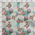 thumbnail image 3 of Soimoi Floral Print, Silk Fabric, Decor Sewing Fabric by The Yard 42 Inch Wide,Decorative Fabric for Shirts Suits Ties, Sky Blue, 3 of 5
