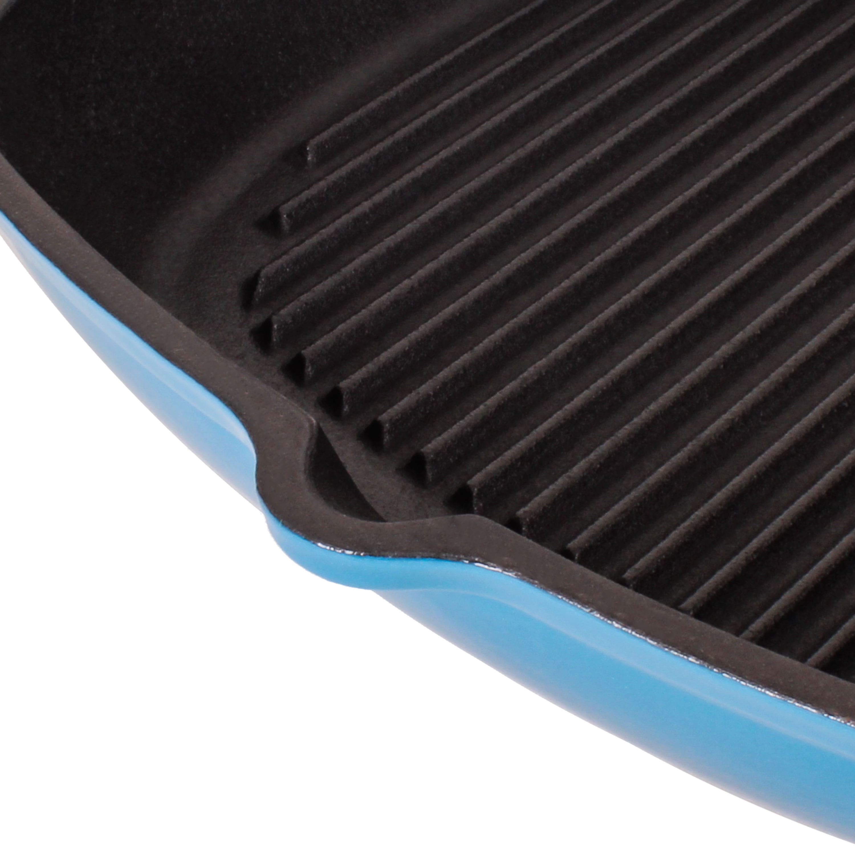 BergHOFF Neo 2pc Cast Iron 10" Fry Pan & 11" Grill Pan Cookware Set, Blue