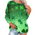 thumbnail image 2 of St Patrick's Day Sweatshirts, Women Long Sleeve Crew Neck Sweatshirt, Womens St. Patrick's Day Printed Sweatshirts Casual Raglan Long Sleeved Hooded Sweatshirt, 2 of 8