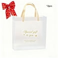 thumbnail image 2 of 2 Pcs Clear Gift Bags with Handles 5 x 3 x 6 Inch Transparent Plastic Party Favor Bags Reusable Frosted Tote Gift Wrap Bulk for Shopping Boutique Wedding Birthday Christmas, 2 of 7