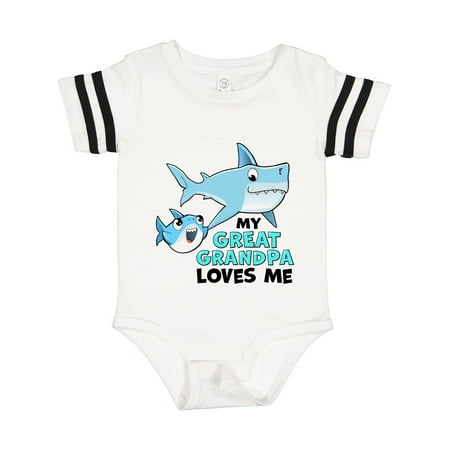 

Inktastic My Great Grandpa Loves Me with Cute Sharks Gift Baby Boy or Baby Girl Bodysuit