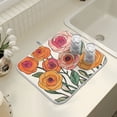 thumbnail image 4 of Yayeee Dish Drying Mat for Kitchen Counter 18" x 24" Microfiber Super Absorbent Coffee Decorative Pad, Hand Drawn Floral, 4 of 8