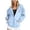 Light Blue, variant on Zip Front Hoodless Pullover Sweatshirt for Women Soft Blend Long Sleeve Casual Lightweight Layering Top