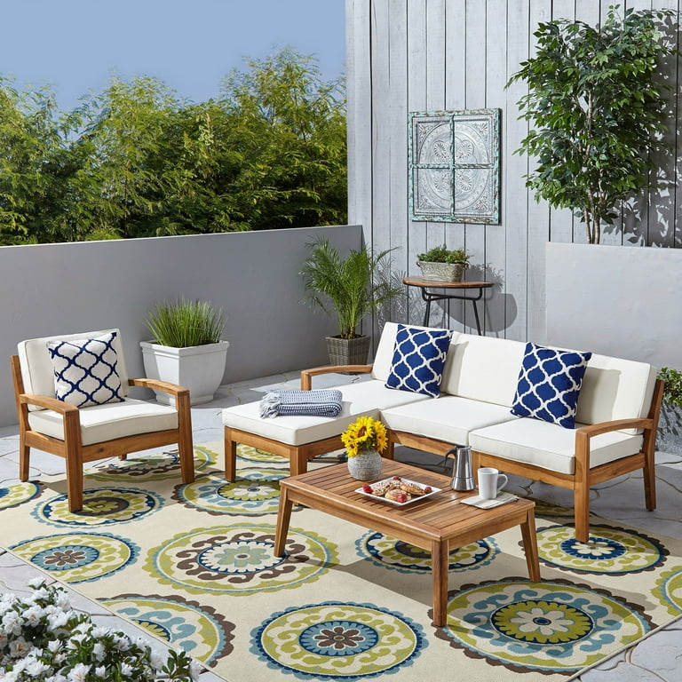 Free Shipping! Sally 4-Seater Patio Sectional Sofa Set with Club