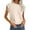Beige, variant on OSOLU Solid Color Summer New Ruffle Edged Fashion Sweet Fresh Versatile Tops T-Shirt Tee Classic Women Tops Dressy Casual