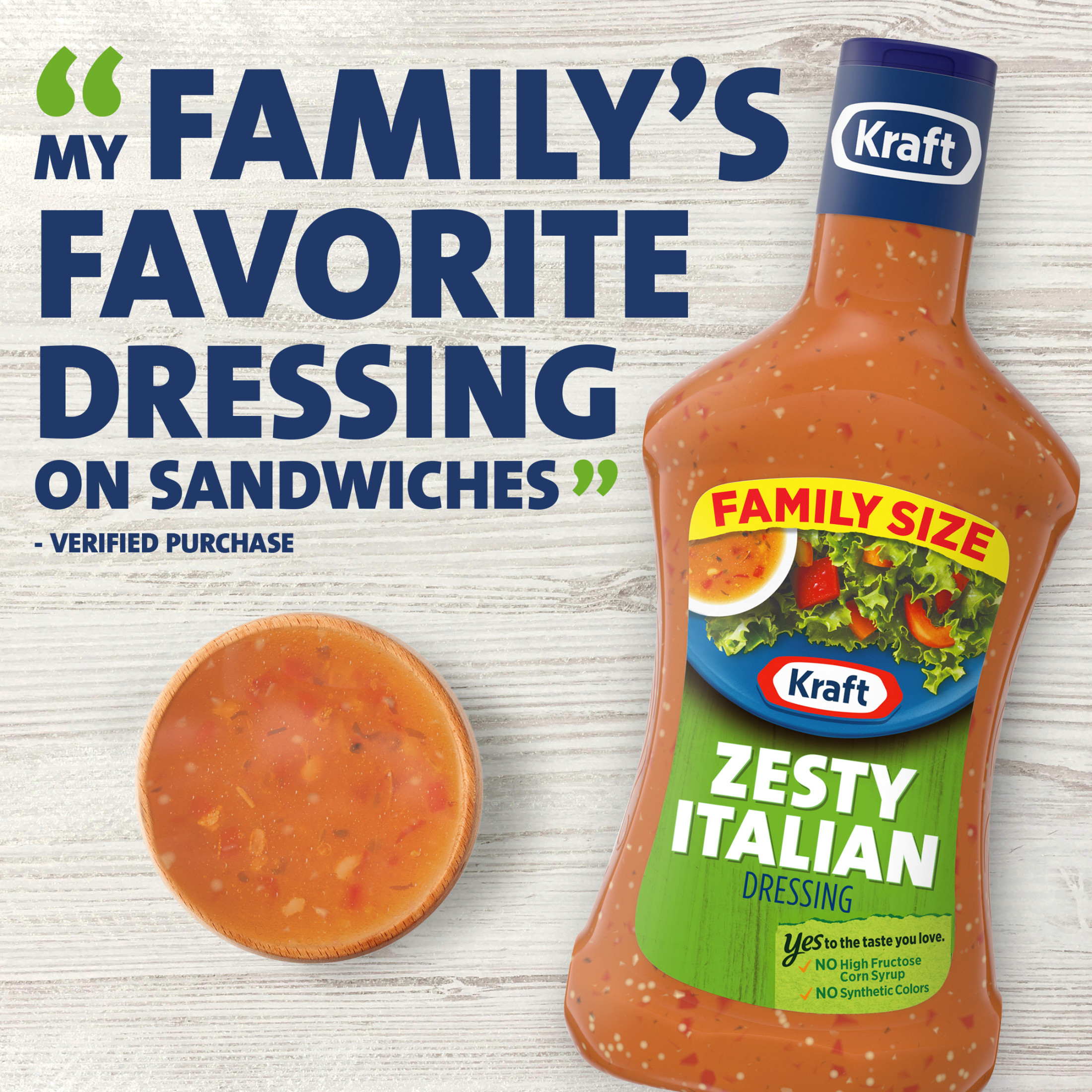 Kraft Zesty Italian Salad Dressing Family Size, 24 fl oz Bottle - image 4 of 12