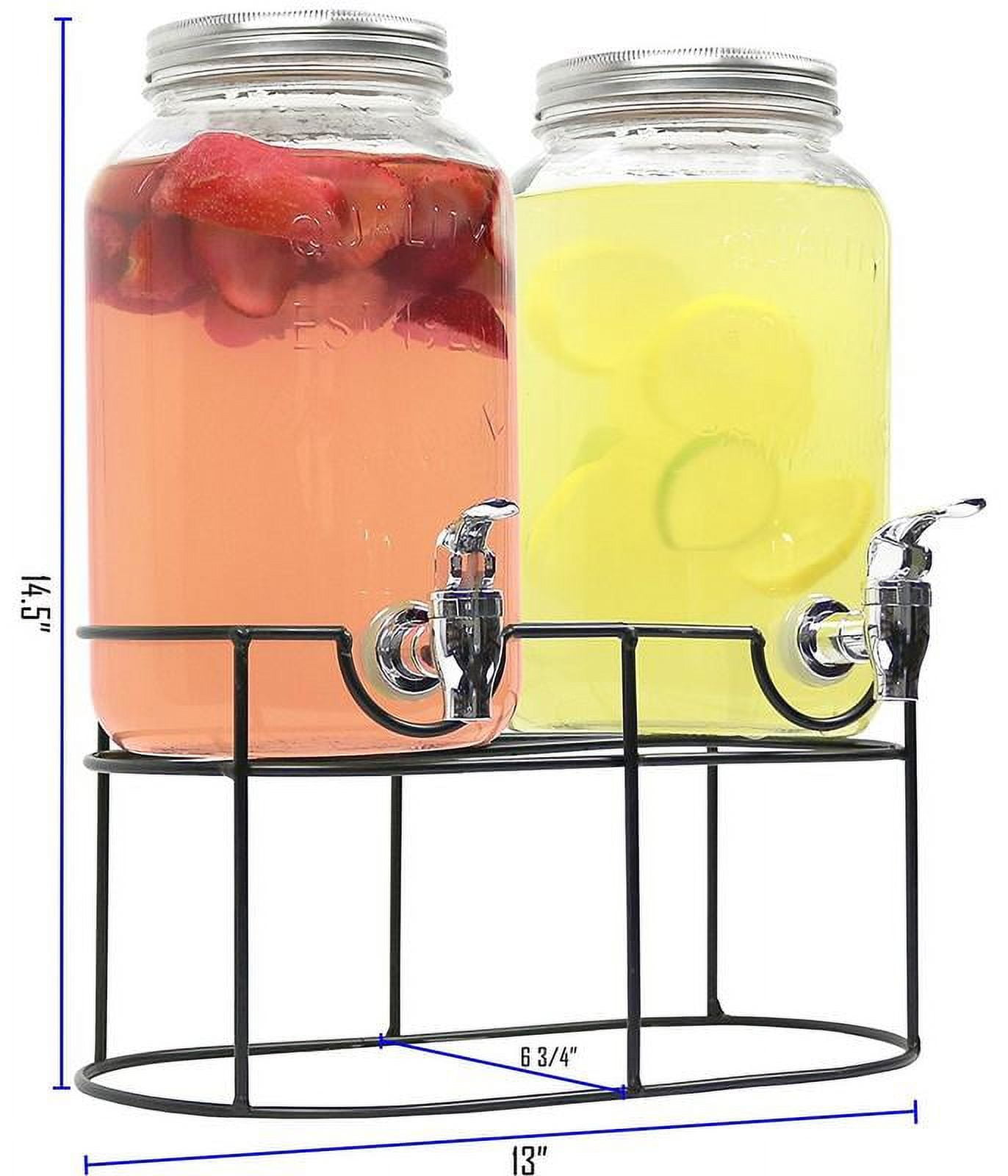 Crutello 2 Pack Glass Beverage Dispenser with Stainless Leak Free Spig -  crutello