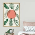 thumbnail image 3 of PixonSign Framed Canvas Print Wall Art Mid-Century Green Floral Forest Plant Red Circle Abstract Shapes Illustrations Modern Art Decorative Minimal for Living Room, Bedroom, Office - 16"x24" Natural, 3 of 5