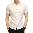 thumbnail image 2 of Koszal Traditional Chinese Tang Suit Men Plus Size Summer Short Sleeve Kung Fu Uniform, 2 of 7