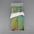 thumbnail image 2 of Ambesonne Vintage Bedding Set 4 Pcs, Rustic Old Wooden Door Look, Queen, Brown and Mint, 2 of 3