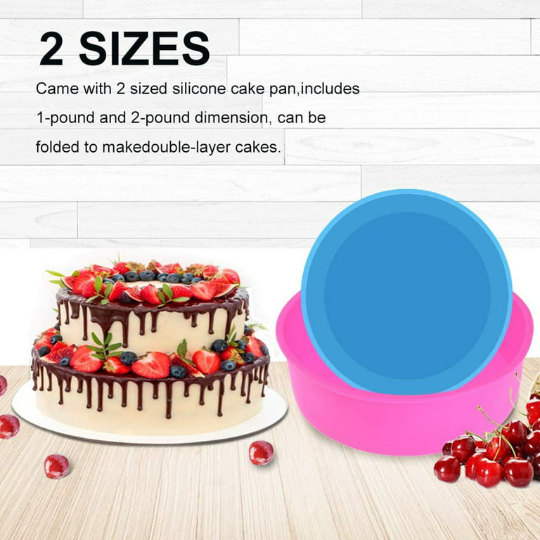Silicone Cake Mold Baking Pan Round Non-Stick Bakeware Pan Reusable Cake Pan  Silicone Cake Baking Tray BPA-Free,type 2 