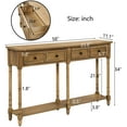 thumbnail image 6 of Harper & Bright Designs Retro Console Table Sofa Table for Entryway with Drawers and Shelf Living Room Table, 6 of 7