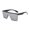 Bright Black Frame White Mercury Lens, variant on -Border European And American Fashion Personalized High-End One-Piece Large-Frame Sunscreen Glasses, Ins Influencer Glasses
