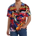 thumbnail image 7 of Lsque Scooby-Doo print Men's Cuban Collar Short Sleeve Shirt Summer Beachwear Casual Button Down Fashionable Vacation Leisure Shirt-Large, 7 of 7