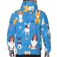 thumbnail image 7 of Uemuo Cute Dogs Pattern Men's Hoodie - Casual Pullover Hoodie with Kangaroo Pocket, Stylish Hooded Sweatshirt for Everyday Wear-Medium, 7 of 7