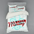 thumbnail image 1 of Ambesonne Retro Bedding Set 4 Pcs, Hipster Lifestyle Words, Queen, Sky Blue Red Coconut, 1 of 3