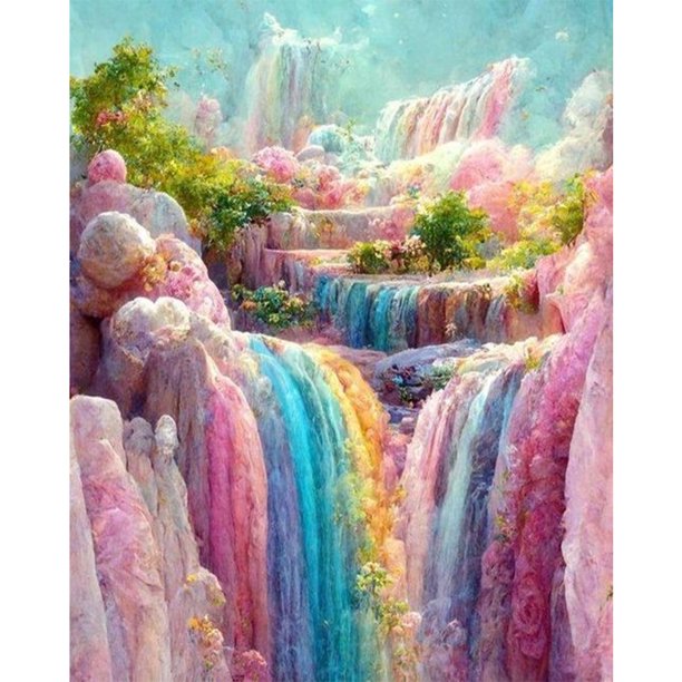 Hilo Algodón Ecológico Bordado Punto Cruz Cascada Impreso 11CT 50x60cm