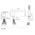 thumbnail image 5 of Bathroom Brass Roman Tub Filler, Dual Handle Deck Mounted Waterfall Tub Filler with Hand Shower, 5 of 5