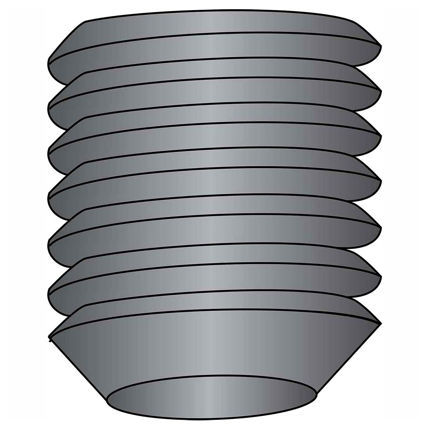 Socket Set Screw, 3/8-16 x 1/2", Cup Point, Steel, Blk Oxide, Coarse, 100 Pack