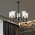 thumbnail image 2 of Kendrey 25.1 in. 5-Light Indoor Matte black and Brass Finish Chandelier with Light Kit, 2 of 5