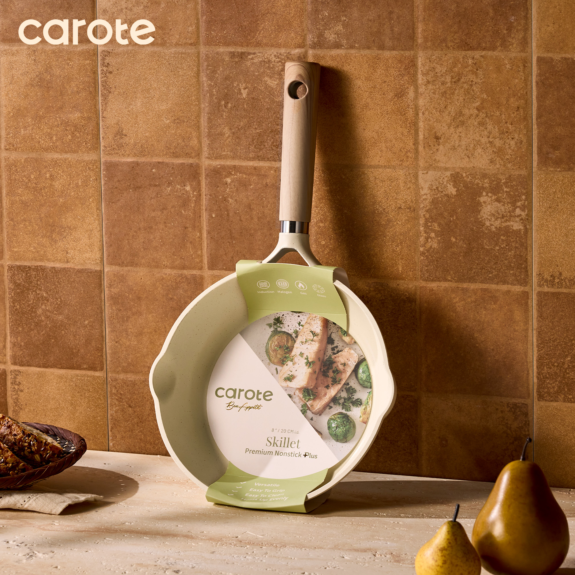 Carote 8 In Non-Stick Frying Pan, White Granite photo 8