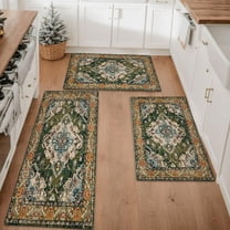 Farmhouse Kitchen Rugs Set 3 Piece, Boho Kitchen Mats for Floor, Non-Slip Kitchen Rug Waterproof Mats for Kitchen, Runner Rugs for Hallway Laundry Holiday Sink Decor