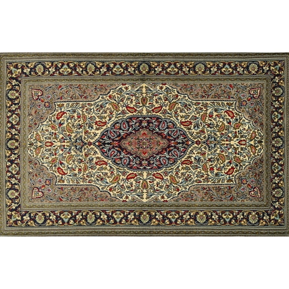 Ahgly Company Indoor Rectangle Traditional Bakers Brown Medallion Area Rugs, Swatch Sample