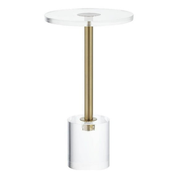 Pemberley Row Acrylic Clear Side Table Round Handcrafted 12" W x 20.5" H Unassembled