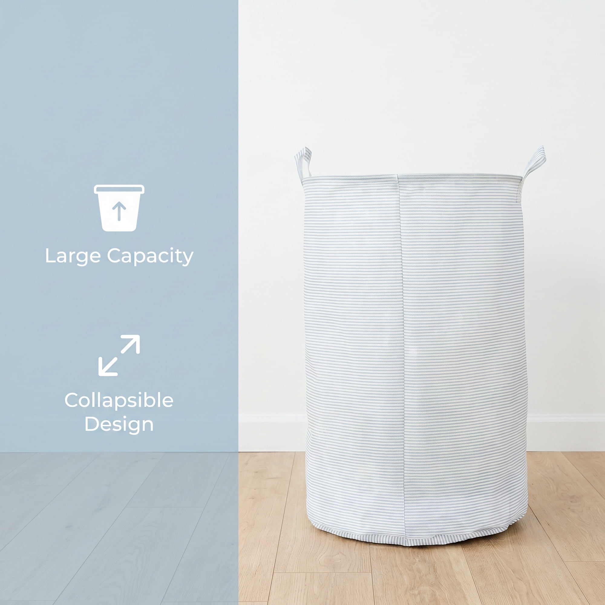 Unique Bargains Collapsible Non-Woven Fabric Hamper with Handles Green 22" x 15.7"