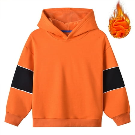 

LYMAYTER Toddler Kids Girls Boys Pullover Sweatshirt Baby Thick Long Sleeve Sweatsuit Fleece Lined Sweatshirts Blouse with Hoodie for 1-12Y