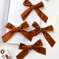 thumbnail image 5 of 18Pcs Velvet Christmas Bows,Vintage Velvet Ribbon Bows,Handmade DIY Velvet Bow,Ribbon Christmas Tree Pendant,Velvet Bows Xmas Tree Ornaments,Crafts Holiday Decor for Gift Wrapping,Garland,Dark Brown, 5 of 8