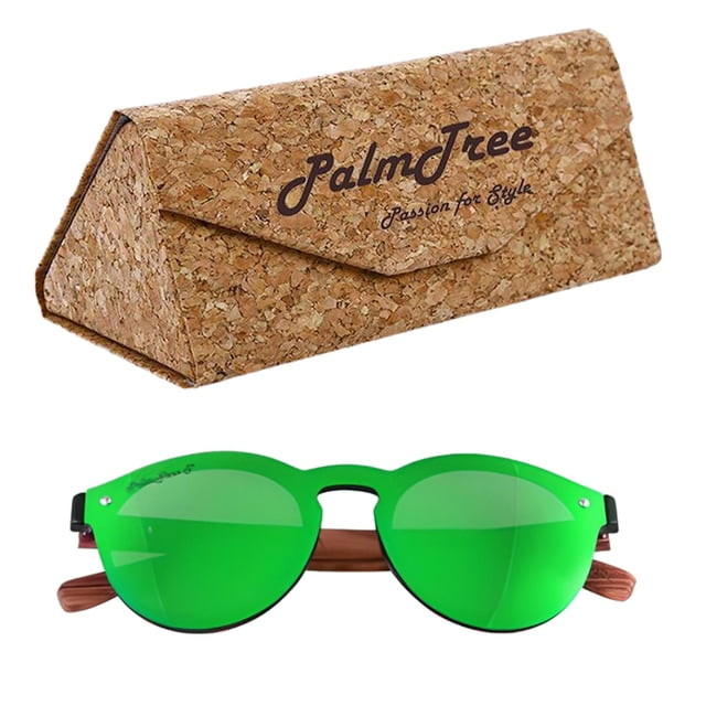 Lentes para Sol de Madera Bright Polarized Green Polarizado+UV400 Polipropileno Rojo