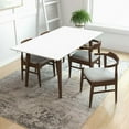 thumbnail image 3 of Imani Modern Style Solid Wood Walnut/White Top Rectangular Dining Table, 3 of 5