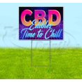 thumbnail image 1 of Cbd Edibles - Time To Chill (18" x 24") Yard Sign, Includes Metal Step Stake, 1 of 6