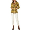 thumbnail image 3 of INSPIRE CHIC Women's Jacket Notched Lapel Double Breasted Padded Shoulder Blazer L Yellow, 3 of 8