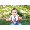 thumbnail image 2 of Noah's Boytique Baby Boy Fourth of July Outfit with Star Tie and Royal Blue Suspenders Newborn, 2 of 3