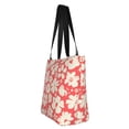 thumbnail image 2 of Kll Tote Bag For Women Beige Flowers Print Shopping Grocery Reusable Bags For Office School Shopping Travel, 2 of 7