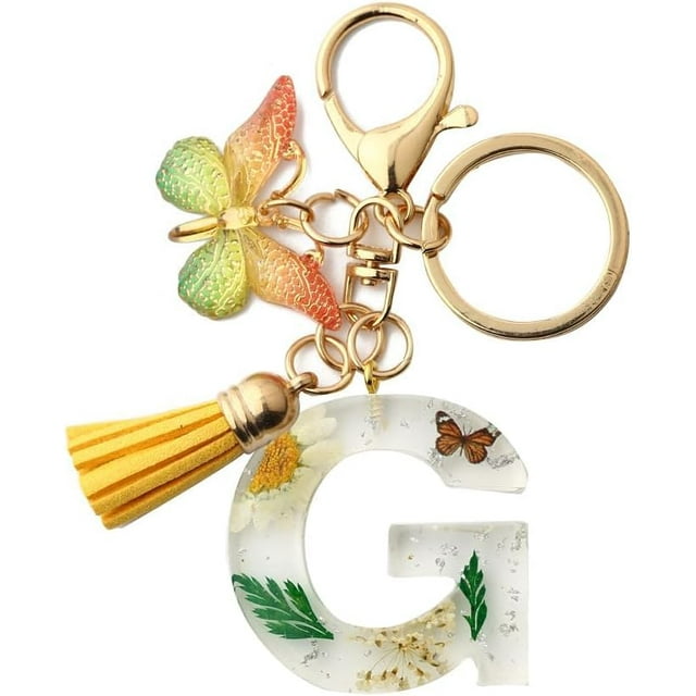 Letter Keychain,26 Letters A-Z Decorative Letter Keychain,Name Keychain for Women Girls Men Teenager Gift