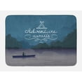 thumbnail image 1 of Saying Bath Mat, Kayak in a Mountain Lake at Night Camping Activity Lifestyle Adventure Words, Plush Bathroom Decor Mat with Non Slip Backing, 29.5" X 17.5", Purple Grey Teal, by Ambesonne, 1 of 2