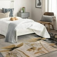 thumbnail image 2 of Gold Flower Rug 4x7 Area Rugs for Bedroom Living Room, Modern Area Rug, Floral Carpet Machine Washable Non-Slip Rug, Soft Low Pile Area Rug, Indoor Decorative Rugs d&ip249, 2 of 6