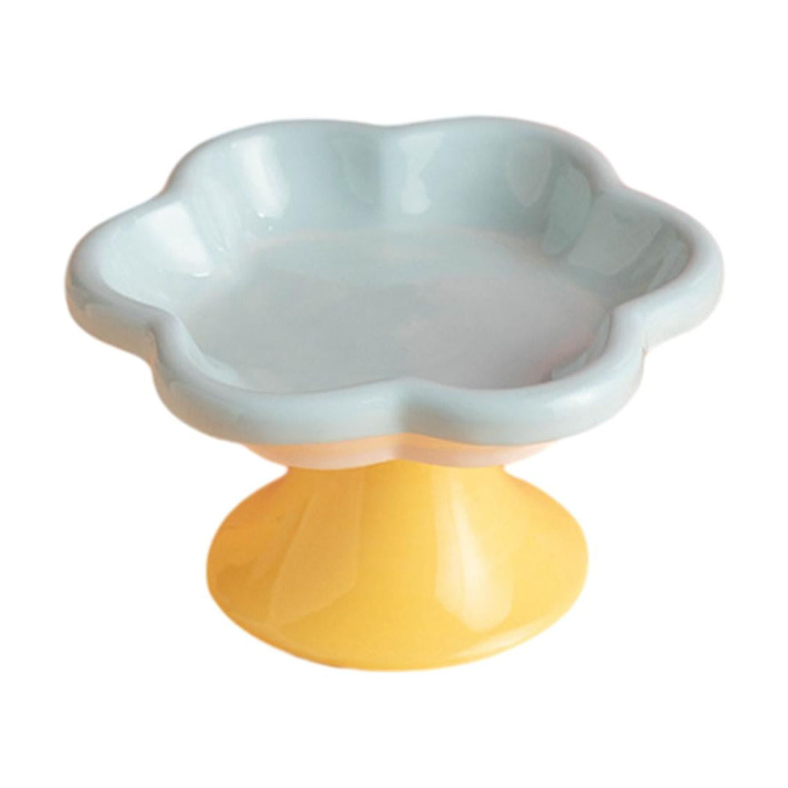 Gazechimp Ceramic Raised Cat Bowls Food Feeding Cat Feeding Bowls for Small Medium Dog Blue