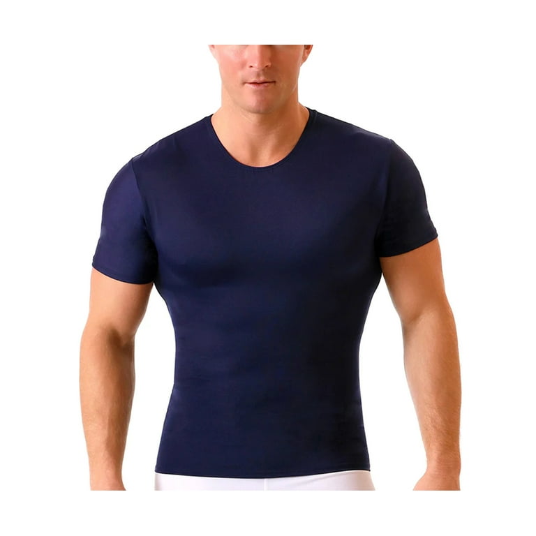 Men's Insta Slim TS0001 Slimming Compression Crew Neck T-Shirt (White XL)
