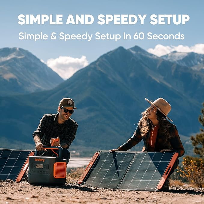 Restored Jackery Solar Saga 100W Solar Panel - High-Efficiency - New Version - Bifacial - Portable - Black ( Refurbished)
